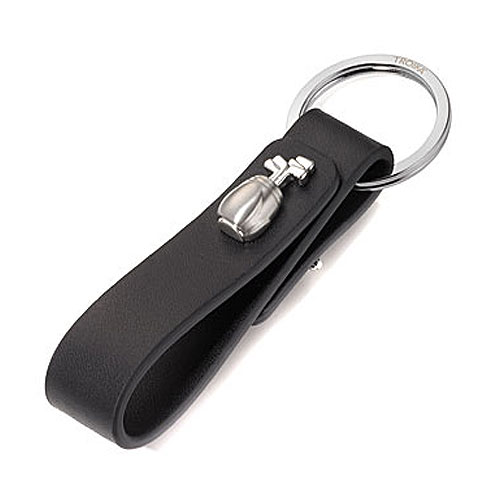 Porte clés en cuir noir