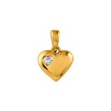 Collier avec pendentif coeur plaqué or et pierre