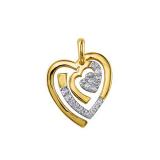 Collier avec pendentif en coeur plaqué or et Oxydes de Zirconium