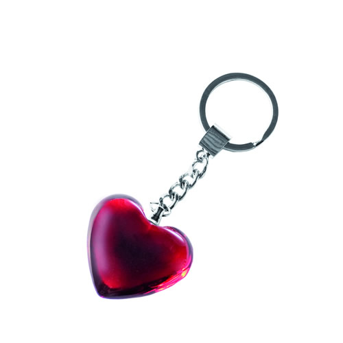 Porte-clés coeur en verre 